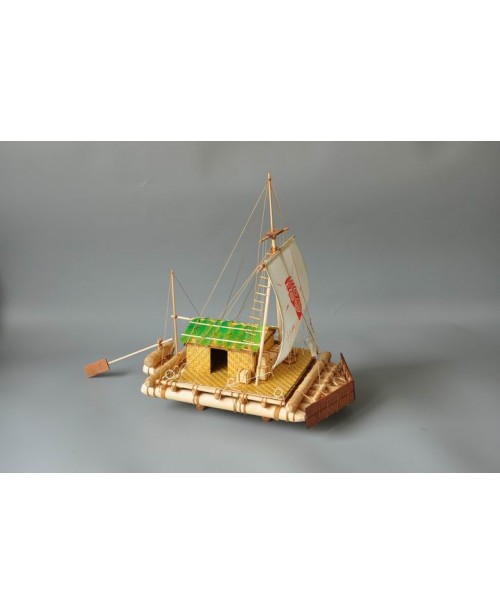 Kon-Tiki Raft Scale 1/18 15.8" Wood Model Shi...