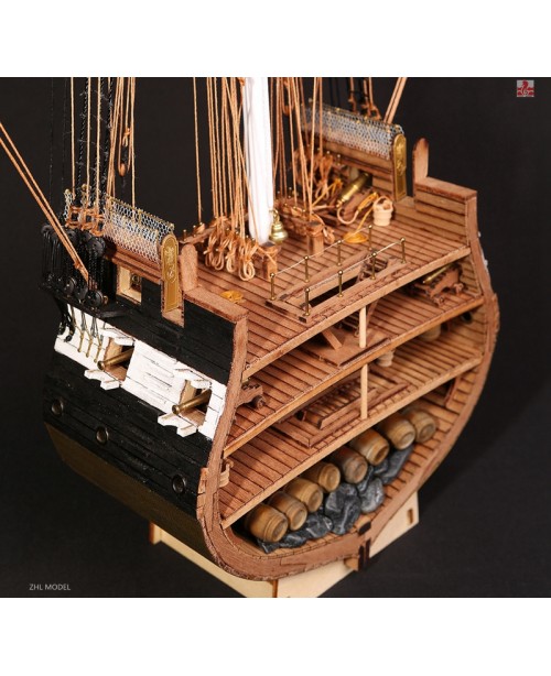 USS Constitution Scale 1/75 Cross Section Wooden M...