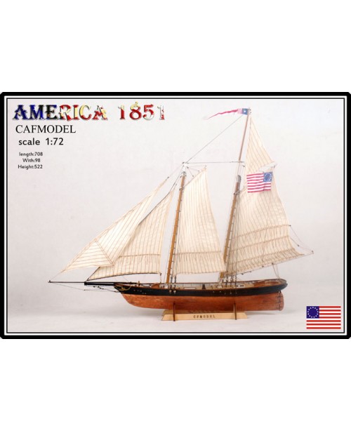 America 1851 America Cup Scale 1/72 27'' Wooden sh...